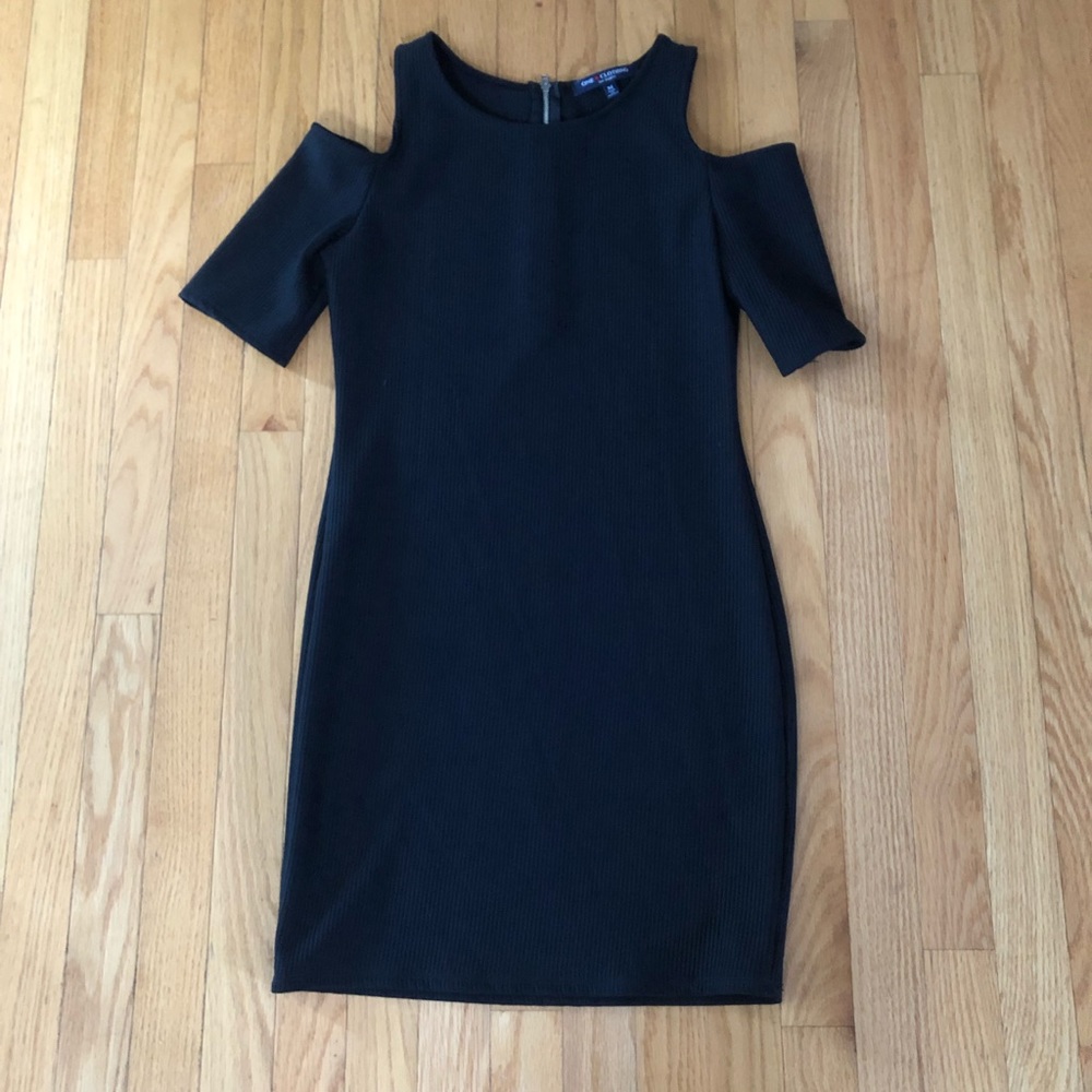 black bodycon mini dress